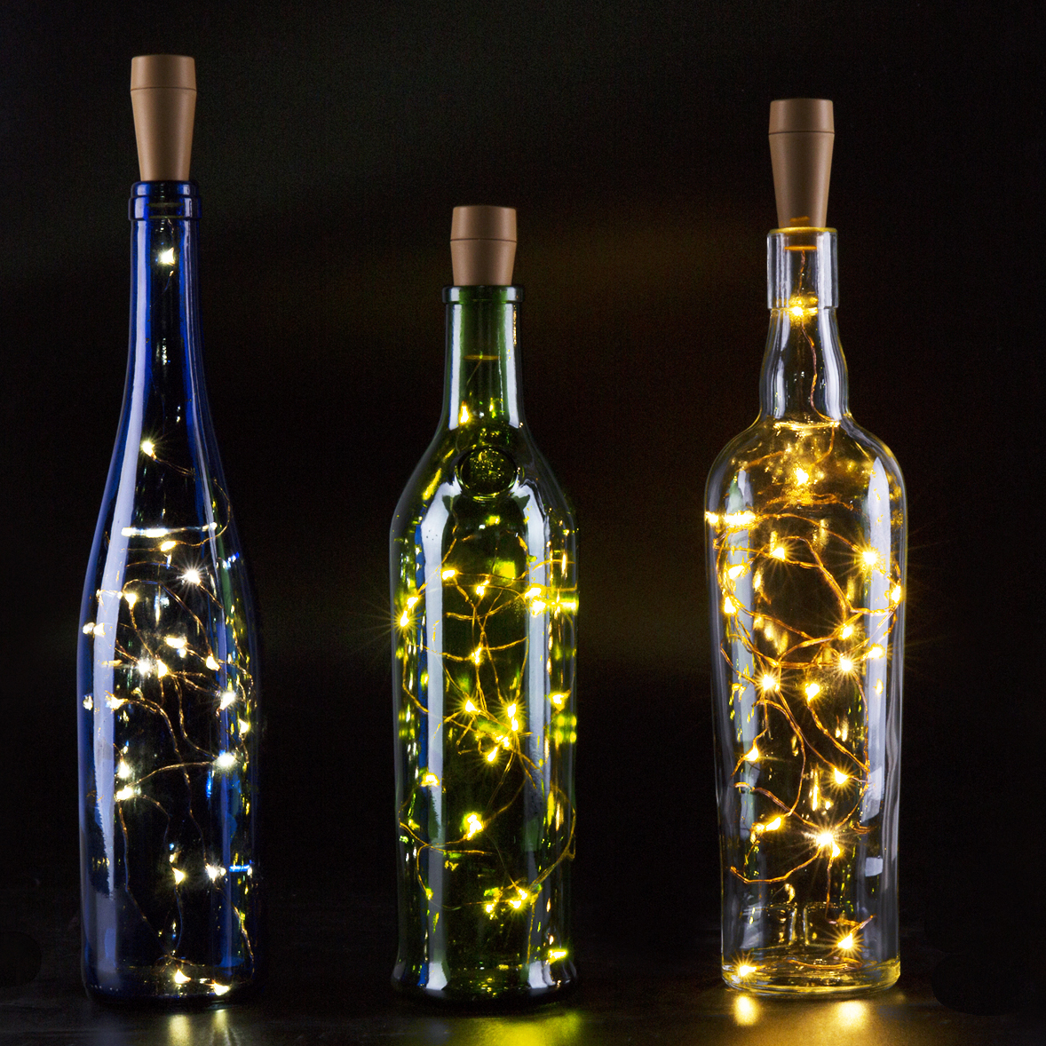 20 LED Bottle Lights Cork Shape Lights Wine Bottle Starry String Lights Xmas 